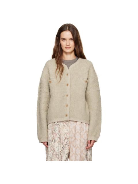 OPEN YY Beige Shaggy Cardigan