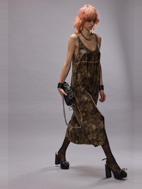 R13 TAPED TANK DRESS - OLIVE FLORAL