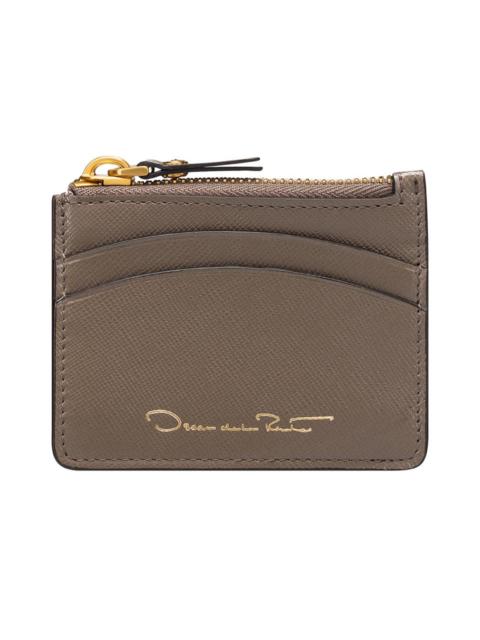 Oscar de la Renta TAUPE MINI ZIP CASE