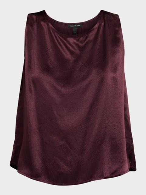 EILEEN FISHER Scoop-Neck Textured Satin Tank Top