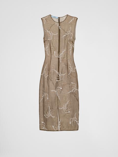 Prada Embroidered organza dress