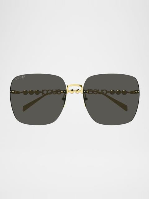 GUCCI Metal Rectangle Sunglasses