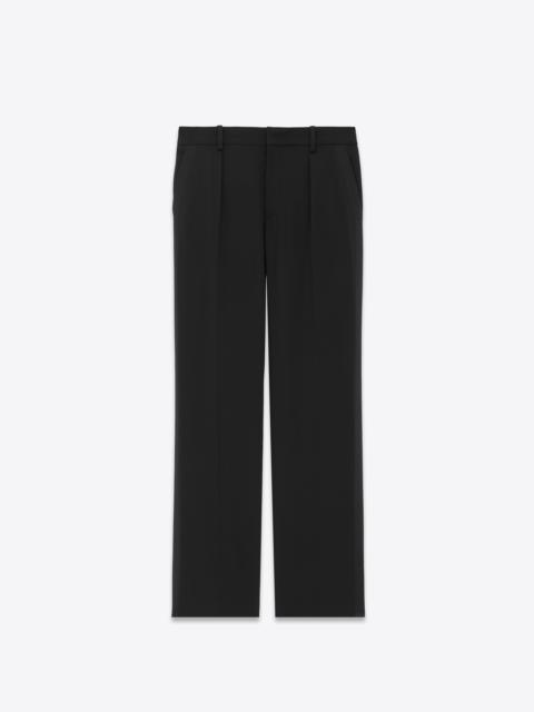 SAINT LAURENT high-waisted tuxedo pants in grain de poudre