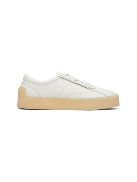 HUGO White Grained Leather Sneakers
