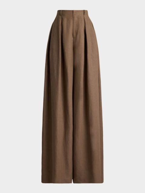 Ralph Lauren Greer Classic Linen Wide-Leg Trousers