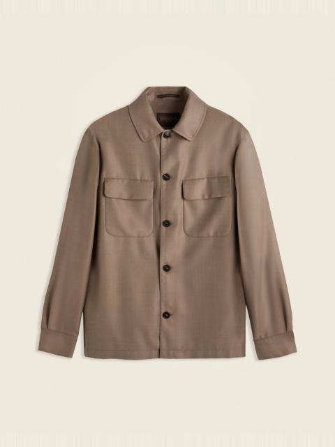 SLOWEAR Wool and silk twill overshirt