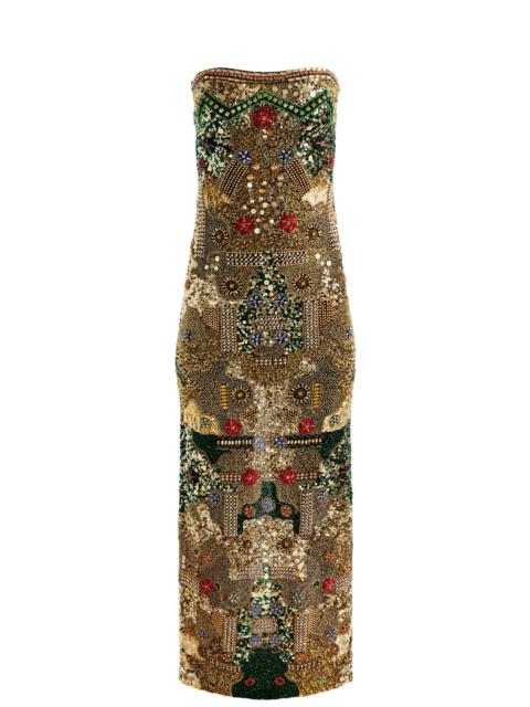 Alice + Olivia DELORA EMBELLISHED STRAPLESS GOWN