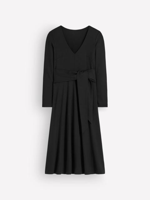 BODEN Tie Waist Ponte Dress-Black