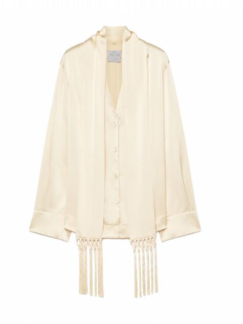 forte_forte SILK SATIN SHIRT WITH SCARF