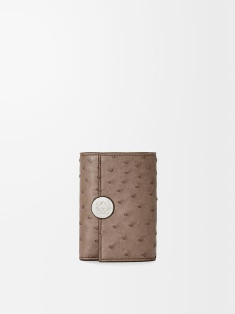 Loewe Pebble small vertical wallet in ostrich
