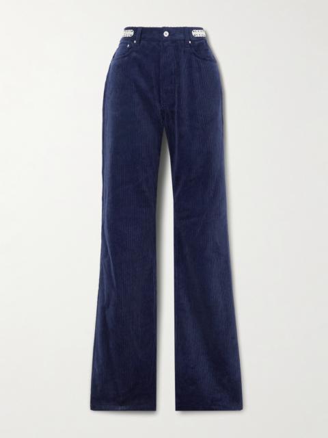 rabanne Embellished Cotton-corduroy Slim-leg Pants