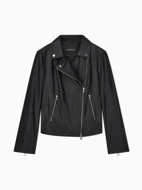 EMPORIO ARMANI Nappa-lambskin biker jacket