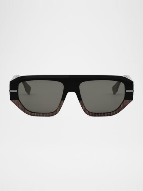 FENDI Men's Fendigraphy Square Sunglasses