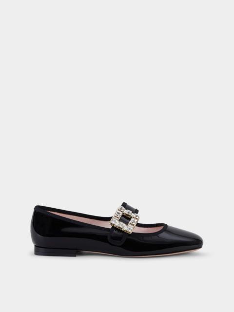 Roger Vivier Très Vivier Strass Buckle Babies Ballerinas in Patent Leather