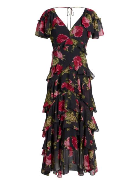 Cinq à Sept Tatum ruffled floral-pattern midi dress
