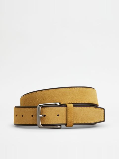 Tod's TOD'S BELT IN SUEDE - YELLOW