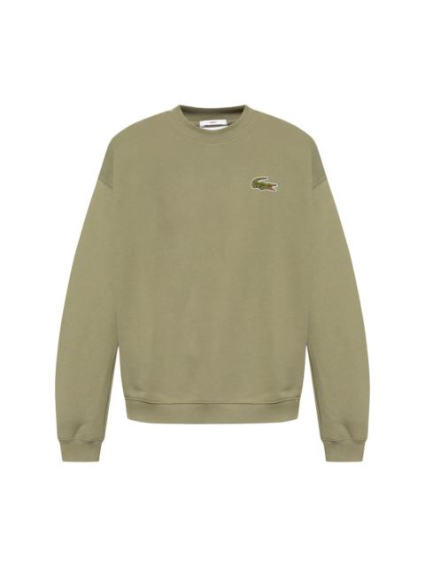 badge fleece sweatshirt