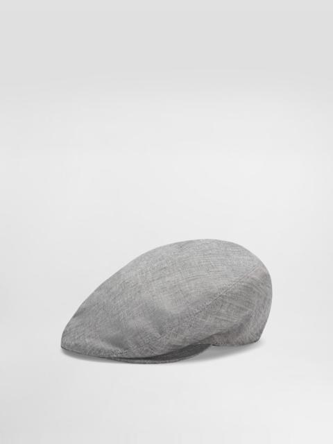 Dolce & Gabbana Flat cap in washed linen canvas