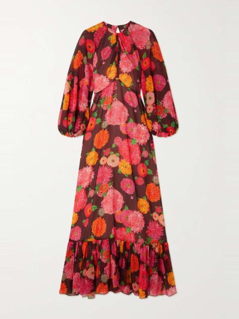 La DoubleJ Eve floral-print chiffon maxi dress