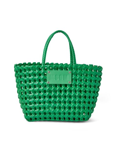 MSGM Faux leather basket net mini bag with accompanying mini pouch