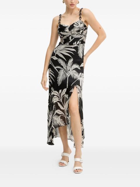 GUESS USA chain-strap floral-pattern midi dress