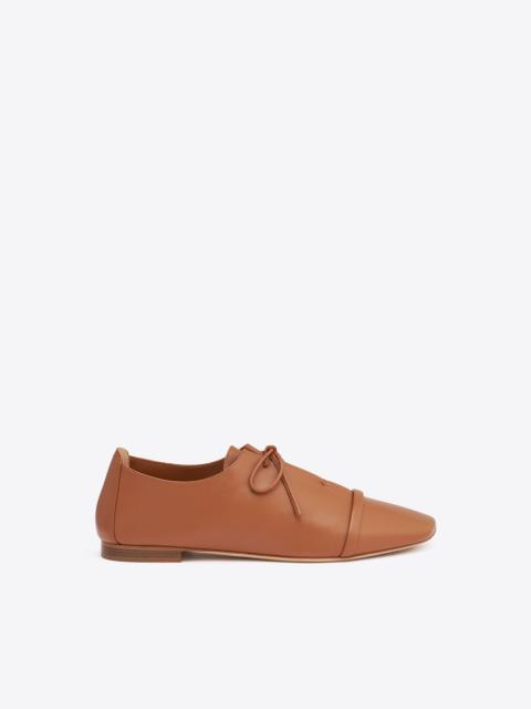 MALONE SOULIERS Jean Brown Leather Flats