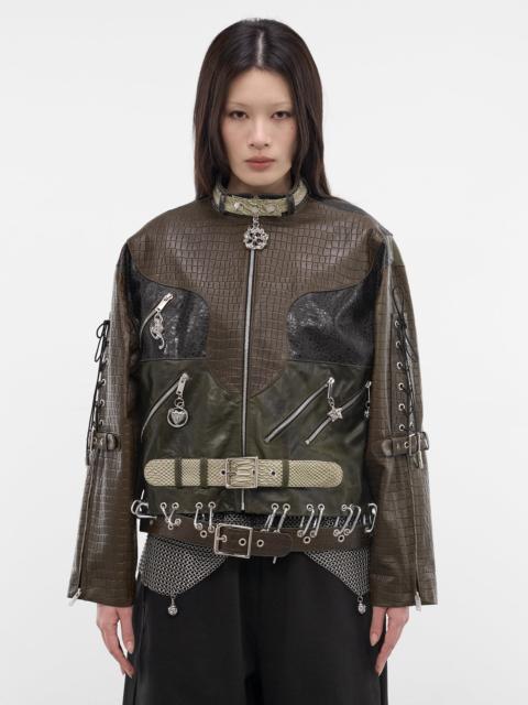 Chopova Lowena Inversion Laced Embossed Lambskin Jacket