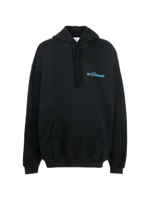 logo-stamp cotton blend hoodie