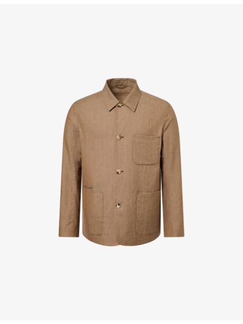 Paul Smith Chore Collar Wool and Linen-Blend Jacket