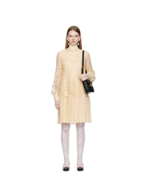 Valentino Beige Layered Midi Dress