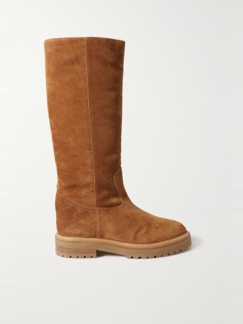 Yomi shearling-lined suede knee boots