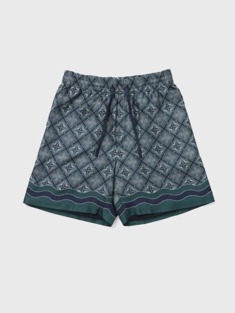 CASABLANCA RADIATING MONOGRAM SILK SHORTS