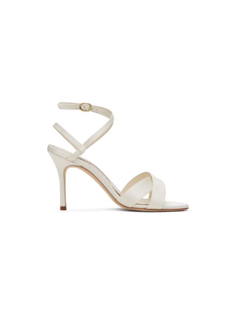 Manolo Blahnik Off-White Tormenfa Heeled Sandals