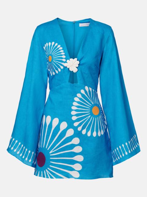 CALA de la CRUZ Vera floral linen minidress