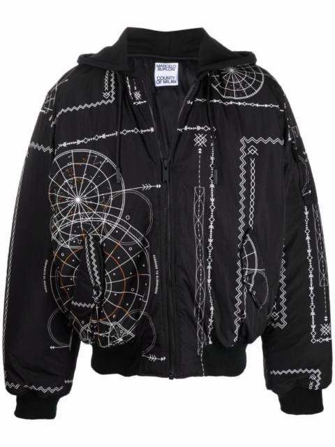 Astral-print bomber jacket