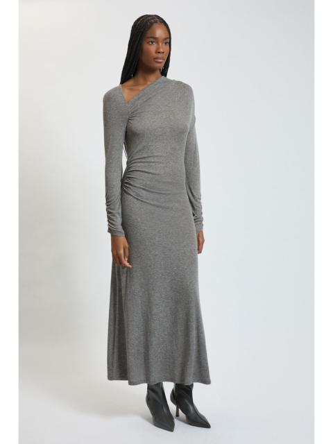 KAREN MILLEN Wool Blend Asymmetric Hem Jersey Dress