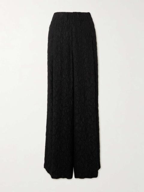 Dries Van Noten Textured woven wide-leg pants Black