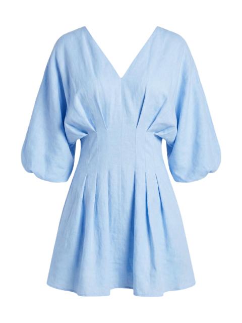 NICHOLAS Women's Nicoline Linen Pleated Minidress - Sky
