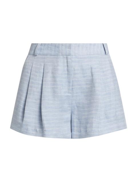 RAMY BROOK Women's Winifred Textured Linen-Blend Shorts - Bazaar Blue Linen