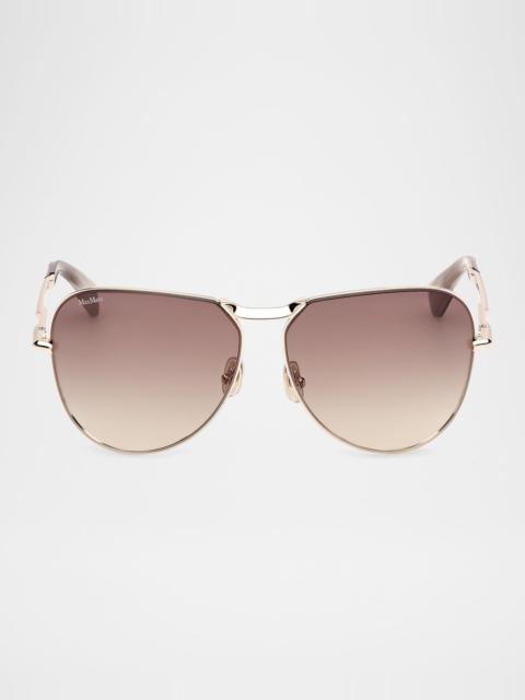 Max Mara Miller-2 Metal Aviator Sunglasses
