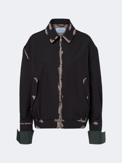 Prada Houndstooth devoré cotton blouson jacket