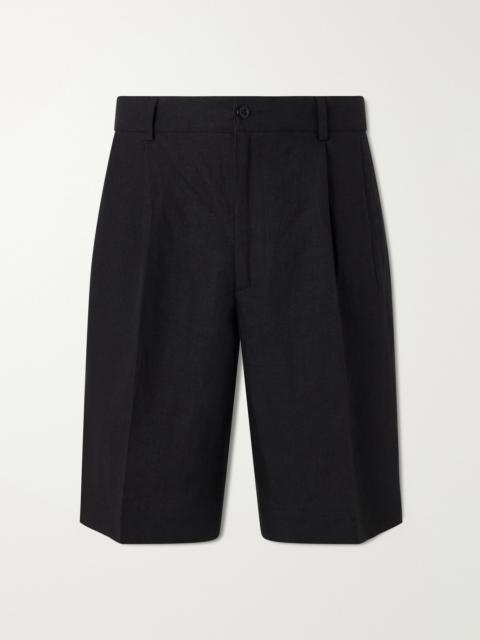 RUBINACCI Straight-Leg Pleated Linen Shorts