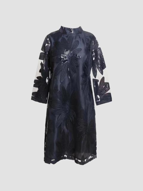 FRANCES VALENTINE Women's Diplomat Floral Appliqué Mini Dress - Navy
