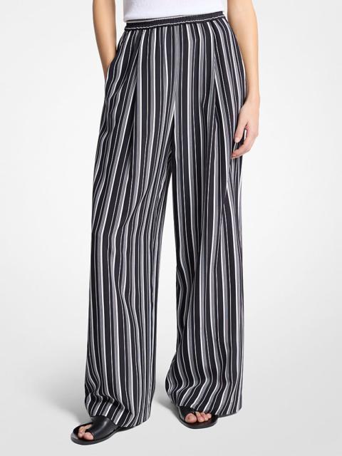 MICHAEL KORS COLLECTION Striped Silk Crepe De Chine Pajama Pants