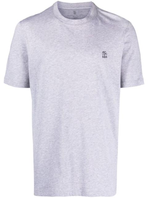 Brunello Cucinelli logo-embroidered cotton T-shirt