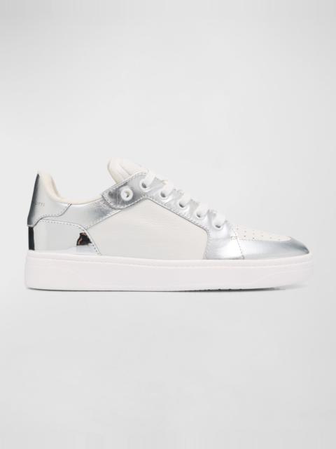 Giuseppe Zanotti Men's Metallic-Trim Leather Low-Top Sneakers