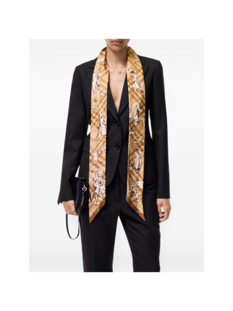 Burberry skinny Check Mates silk scarf