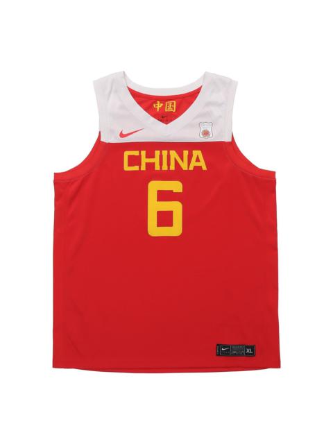 Nike Men's Nike China Team Away Guo Ailun Basketball Red Jersey AV3823-640