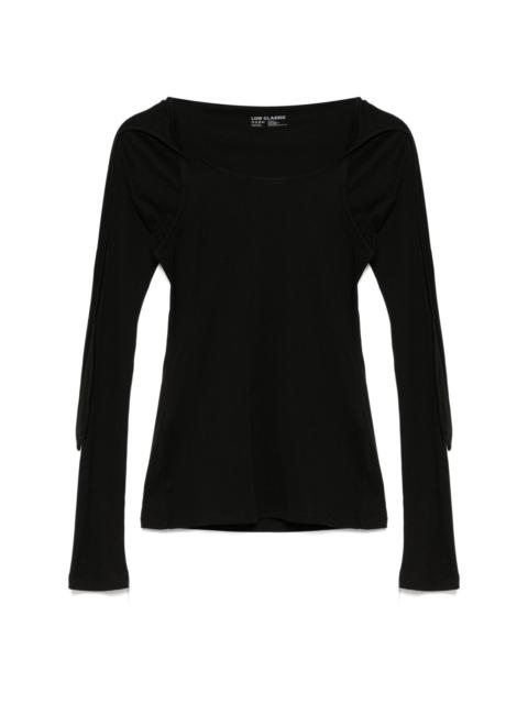 LOW CLASSIC scarf jersey top