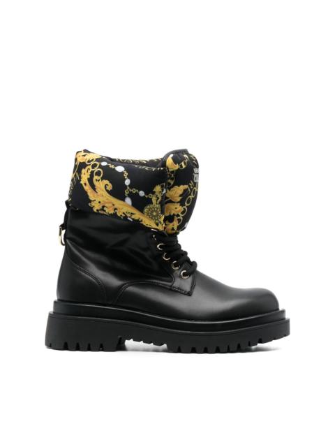 VERSACE JEANS COUTURE logo-print round-toe boots
